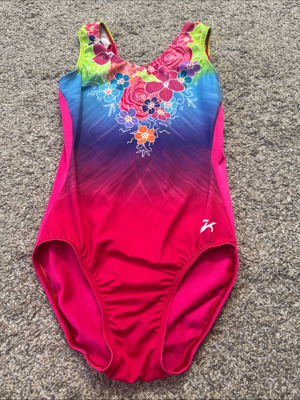 GK Elite Floral Gymnastics Leotard AS